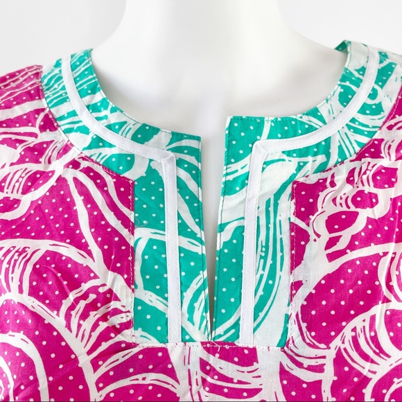 NEW Lilly Pulitzer Pink Shell Print Clammies & Jammies Nightshirt Dress Size S - Picture 3 of 10